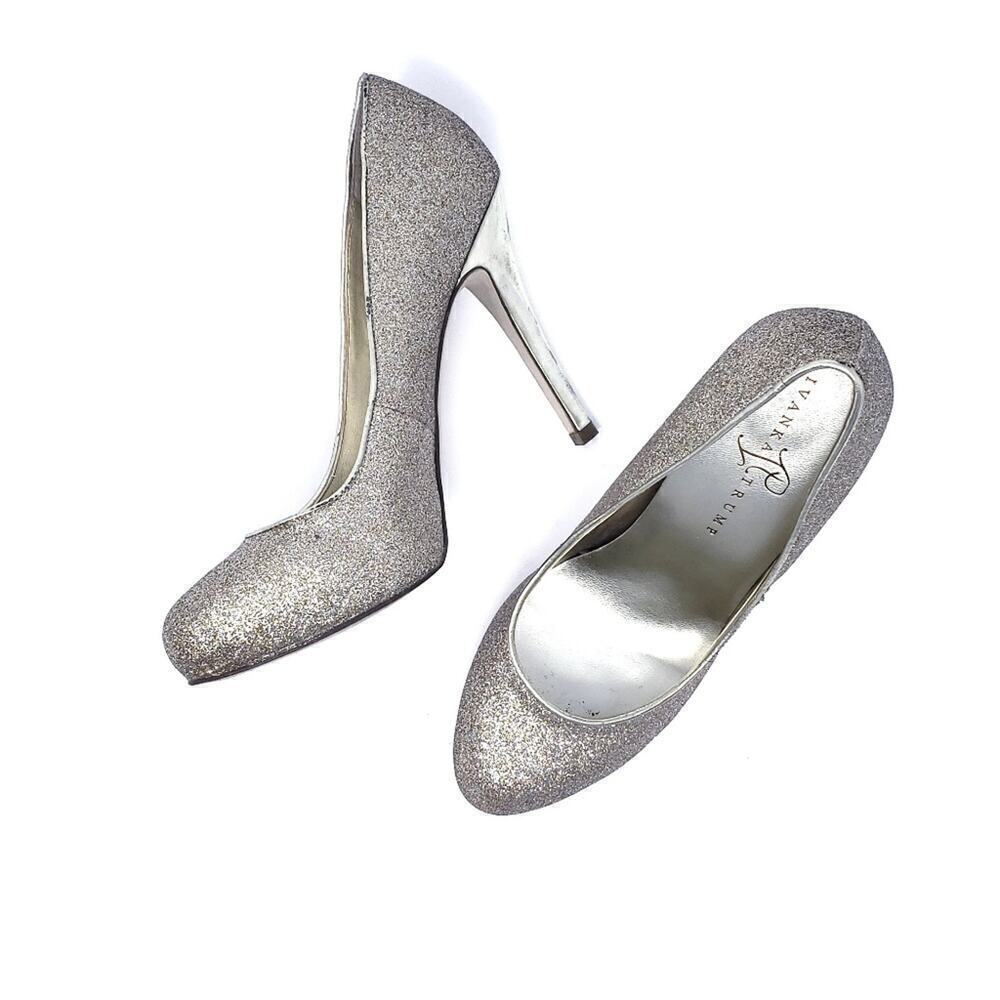 Ivanka Trump Gold/Silver Glitter Sparkly New Years or Holiday Party Heels SZ 7.5